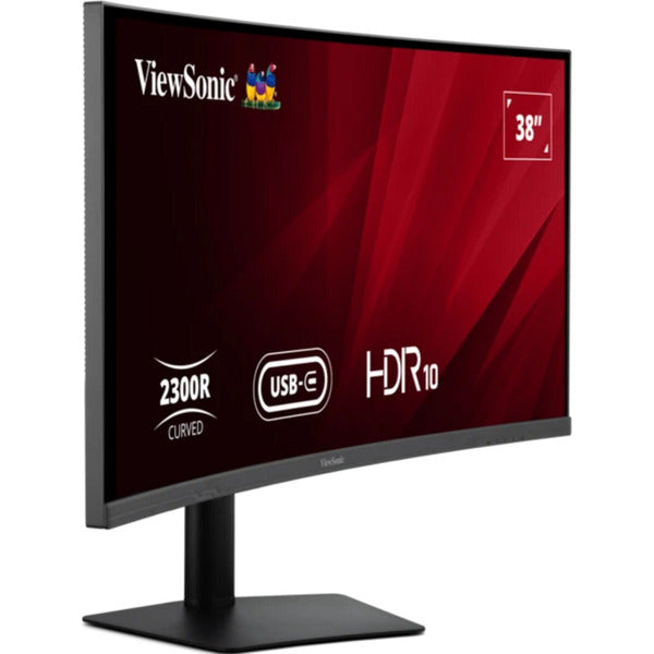 ViewSonic va3820c uwqhd+ 21:9 curved monitor met usb-c hub 38 ultrawide (zwart, 2x hdmi, 1x displayport, usb-c, usb-b )
