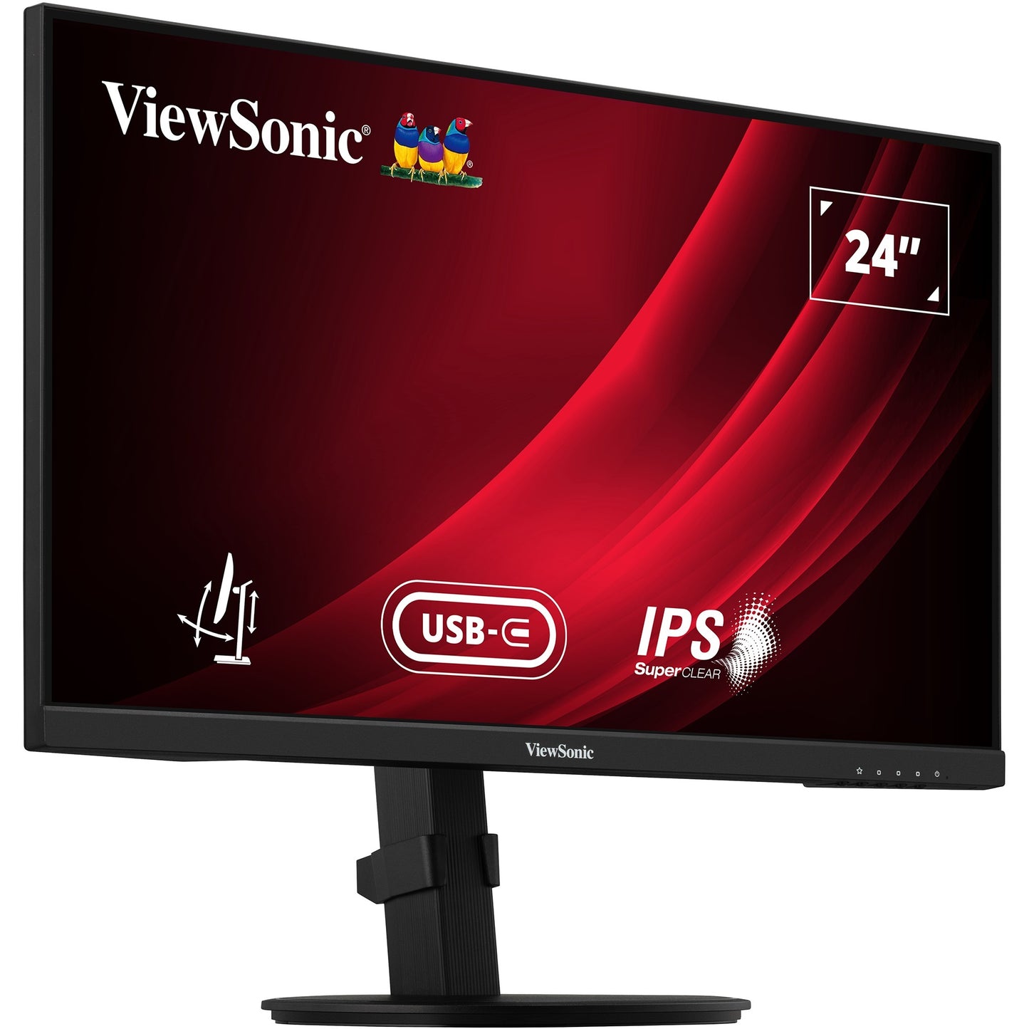 ViewSonic vg2409-mhdu-2 24 monitor (zwart, 1x hdmi, 1x displayport, usb-c, usb-a, usb-b,100 hz)