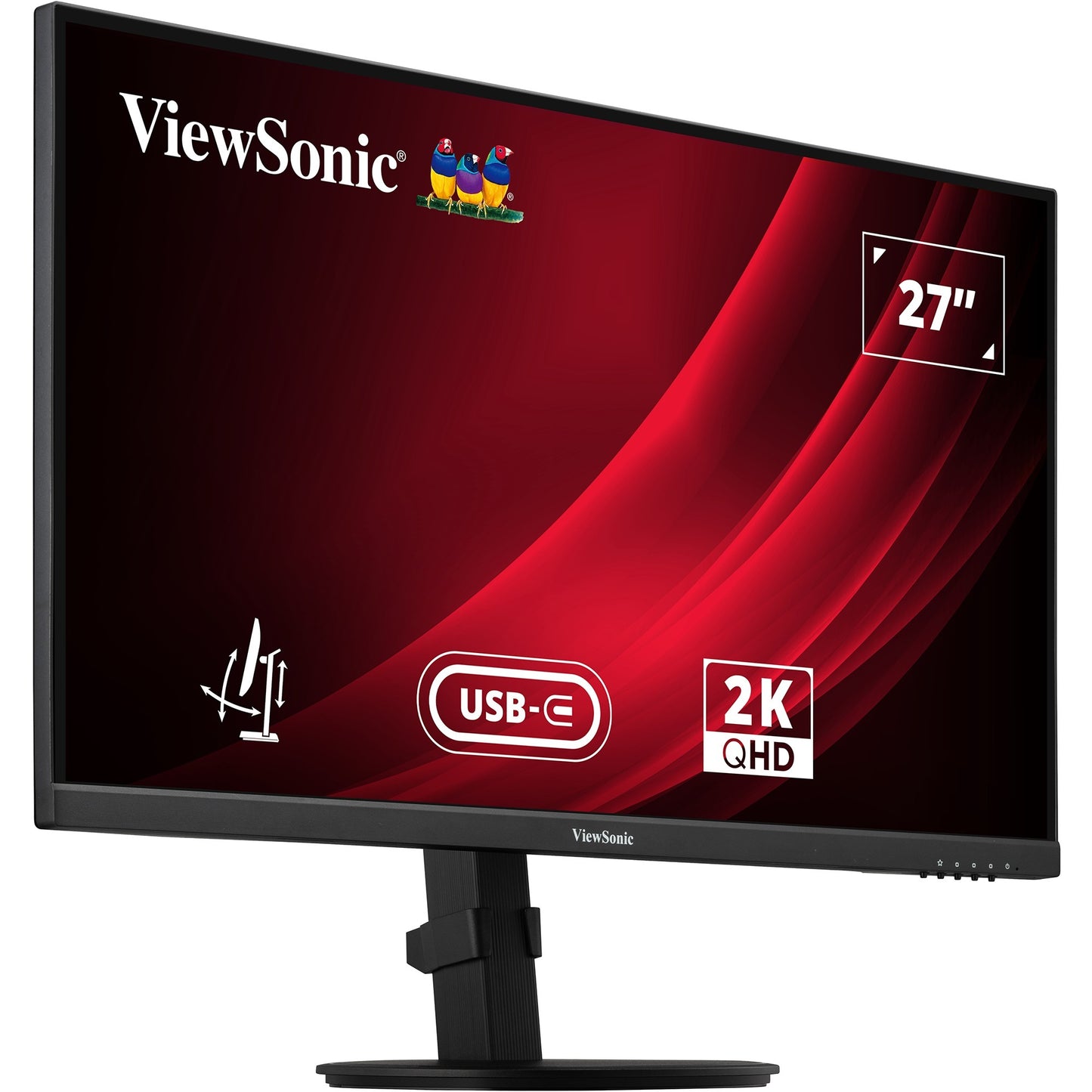 ViewSonic vg2709-2k-mhdu-2 27 monitor (zwart, 1x hdmi, 1x displayport, usb-c, usb-a, usb-b, 100hz)