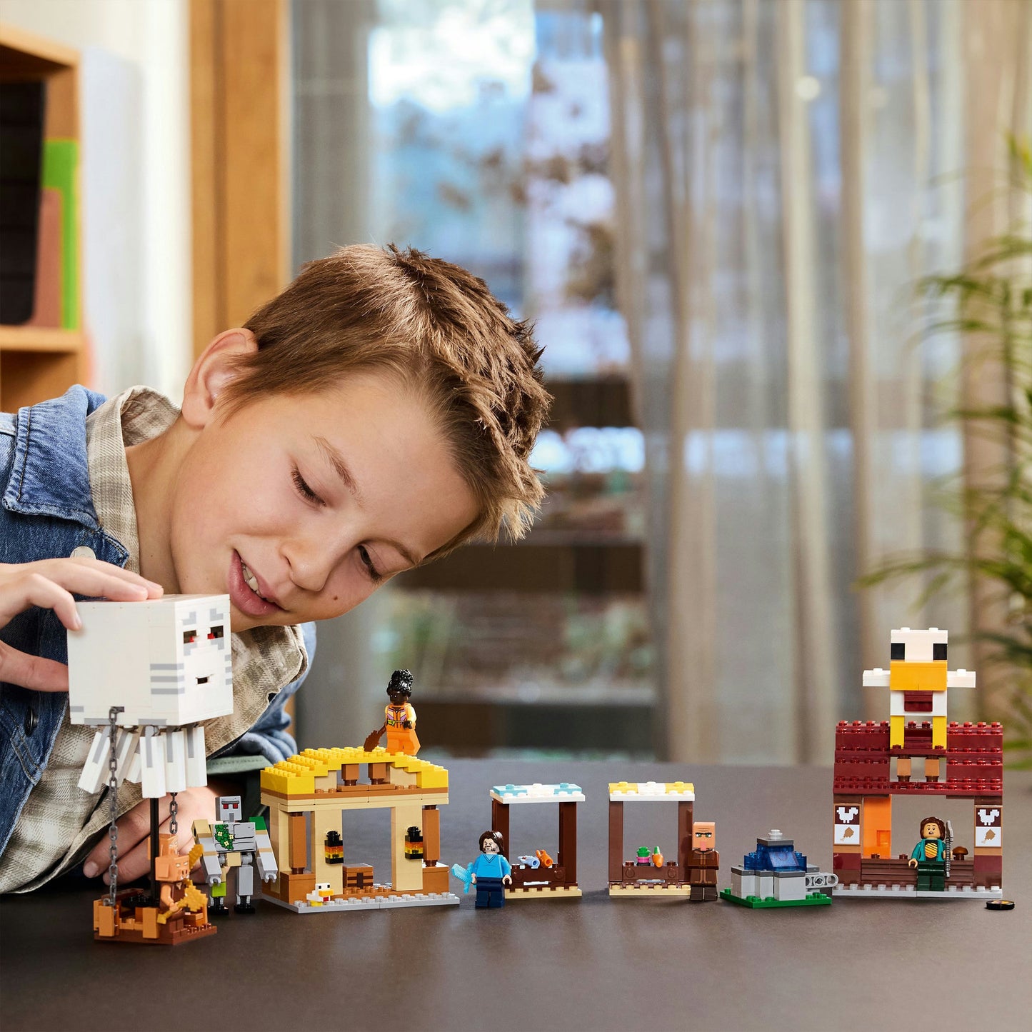 LEGO minecraft 21273 de ghast-ballon aanval op het dorp