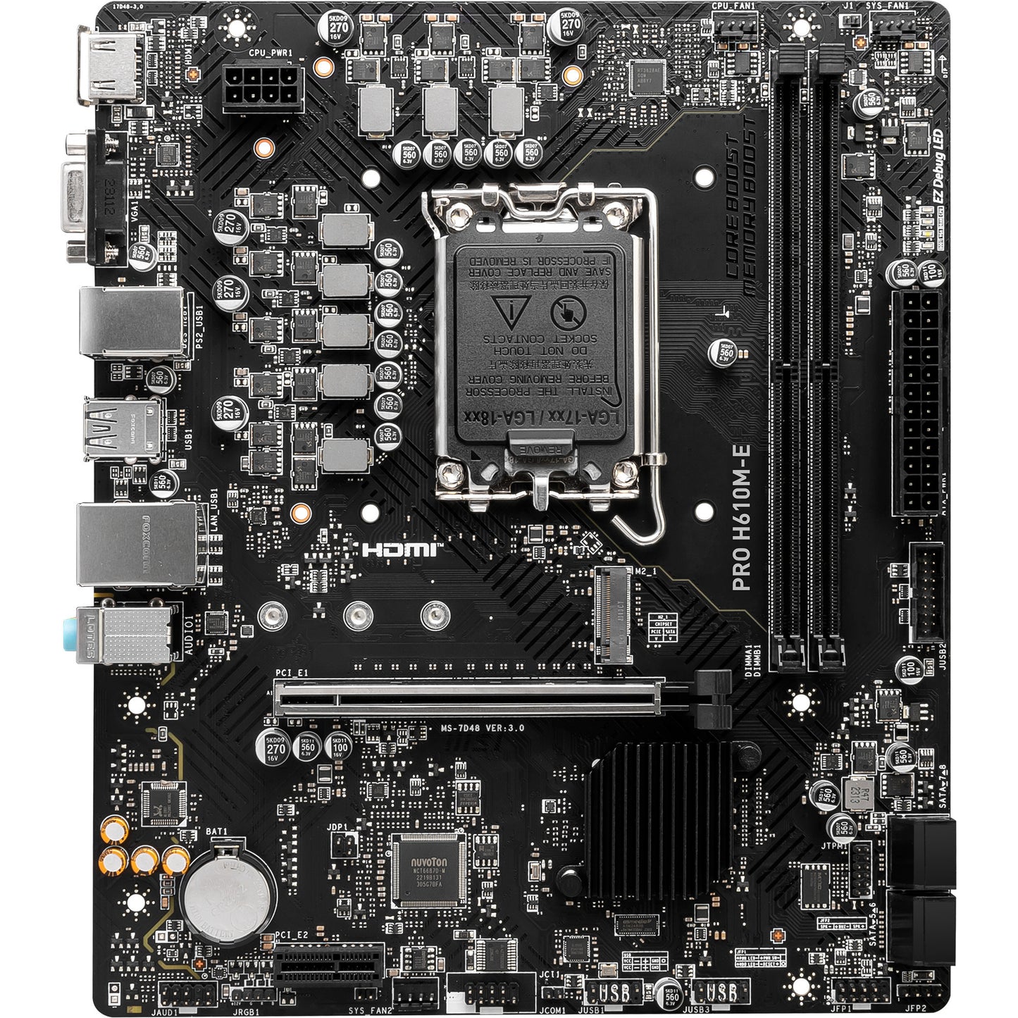 MSI pro h610m-e socket 1700 moederbord (gb-lan, sound, µatx)