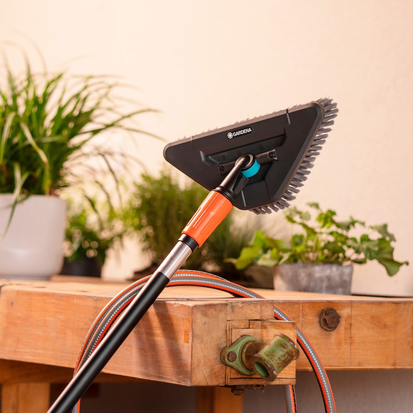 GARDENA cleansystem steelborstel soft flex wasborstel (grijs, 18812-20)