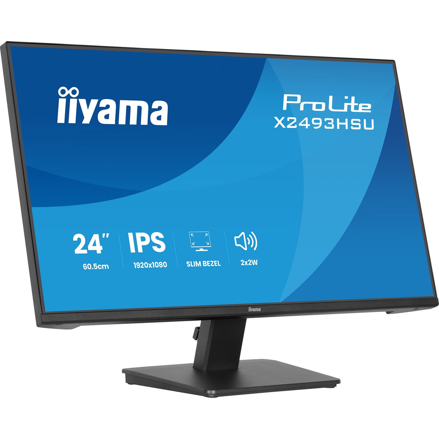 Iiyama prolite x2493hsu-b1 23.8 monitor (zwart (mat), 120 hz, hdmi, displayport, usb, audio)