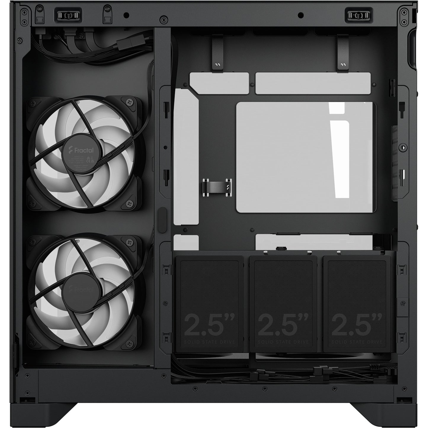 Fractal Design pop 2 vision rgb midi tower behuizing (zwart | 1x usb-a | 1x usb-c | rgb | tempered glass)