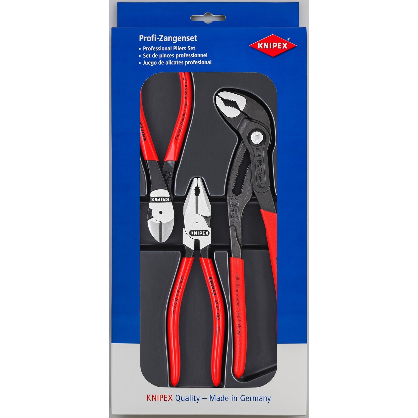 KNIPEX kracht-set 00 20 10 tangenset (zwart, 3-delig)