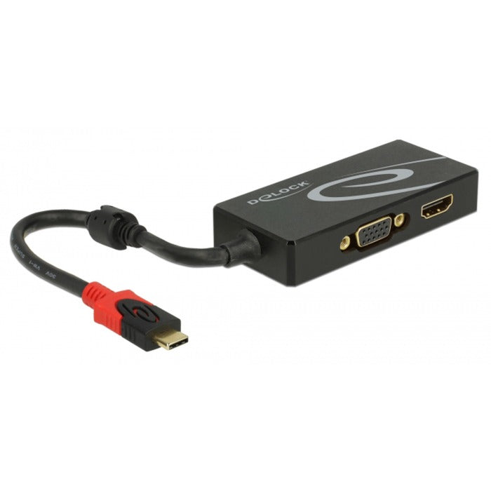 DeLOCK usb-c > hdmi vga adapter (zwart, 0,2 meter)