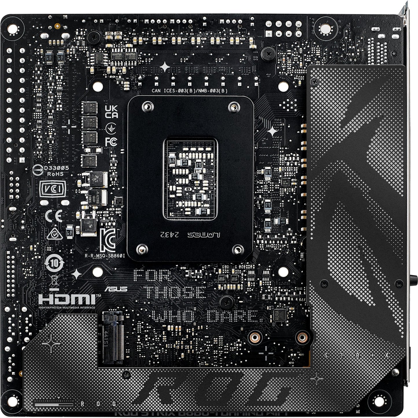 ASUS rog strix b860-i gaming wifi socket 1851 moederbord (raid, 2.5 gb-lan, wi-fi 7, bt, sound, mini-itx)
