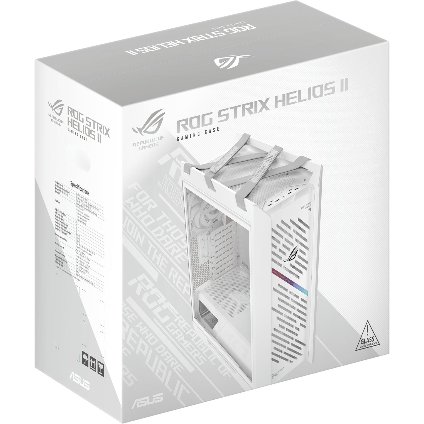 ASUS rog strix helios ii gx601s midi tower behuizing (wit | 4x usb-a | 2x usb-c | rgb | tempered glass)