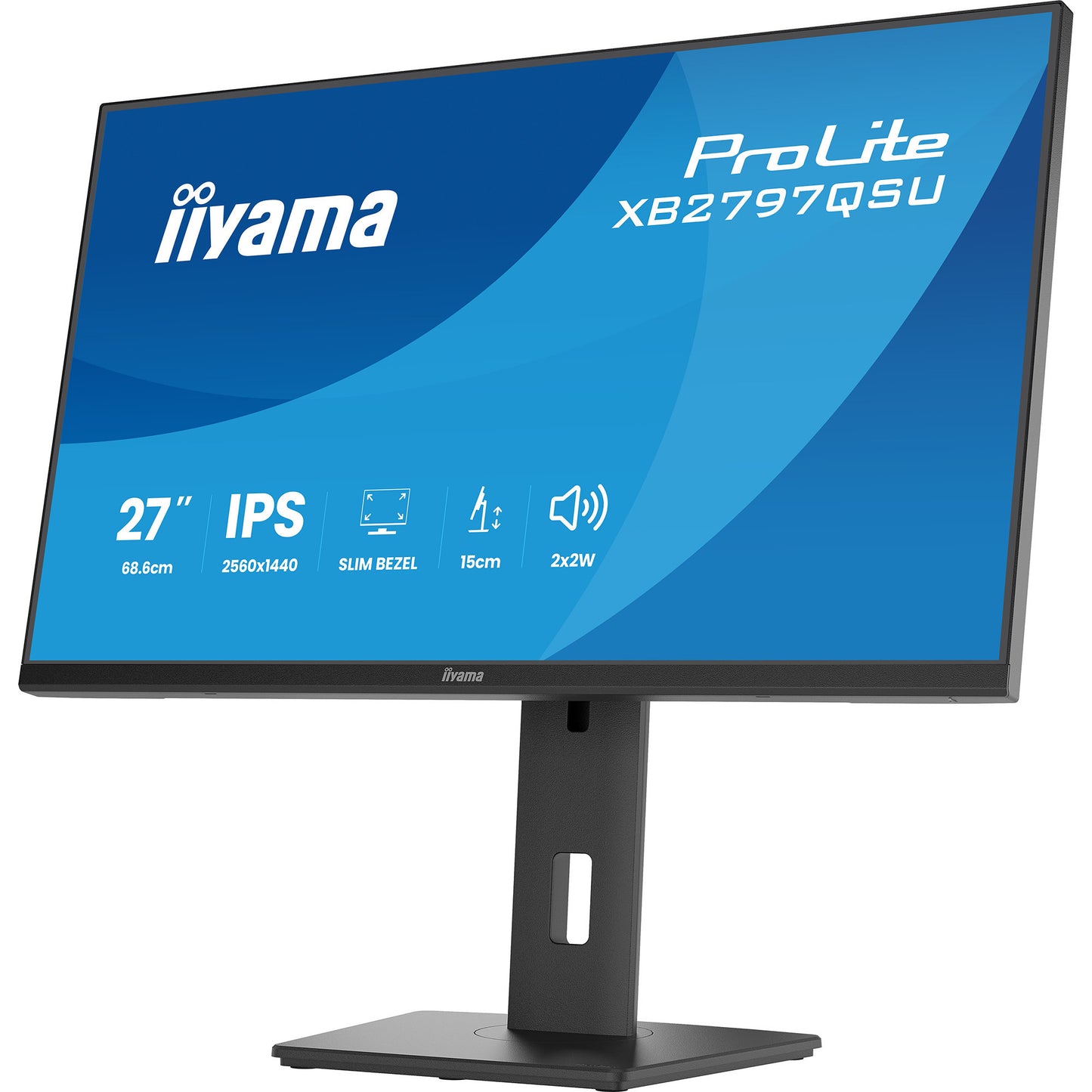 Iiyama prolite xb2797qsu-b1 27 monitor (zwart (mat), hdmi, displayport, usb, audio)