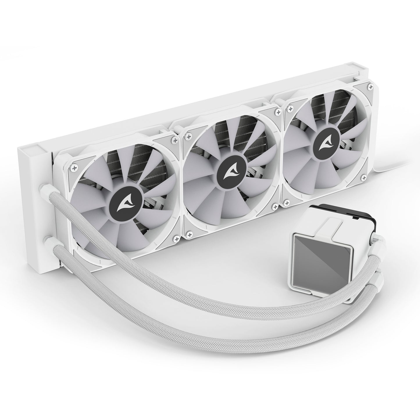 Sharkoon s100 argb waterkoeling (wit, 4-pins pwm fan-connector)