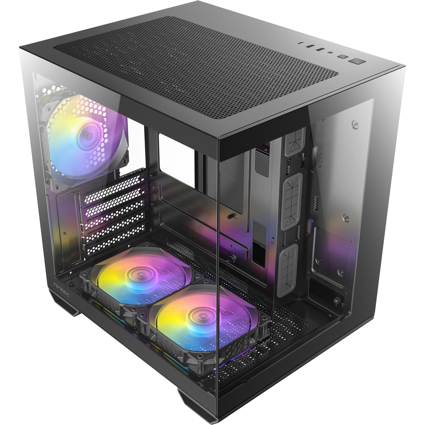 Antec cx60m argb mini tower behuizing (zwart | 3x usb-a | rgb | tempered glass)