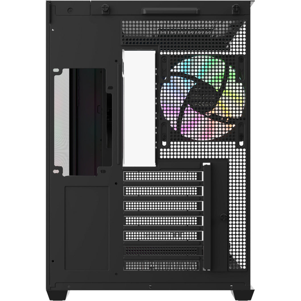 Thermaltake view 380 ws argb midi tower behuizing (zwart houtkleur | 2x usb-a | 1x usb-c | rgb | tempered glass)