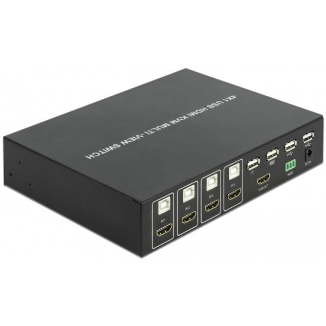 DeLOCK kvm 4-in-1 multiview switch 4x hdmi met usb kvm-switch