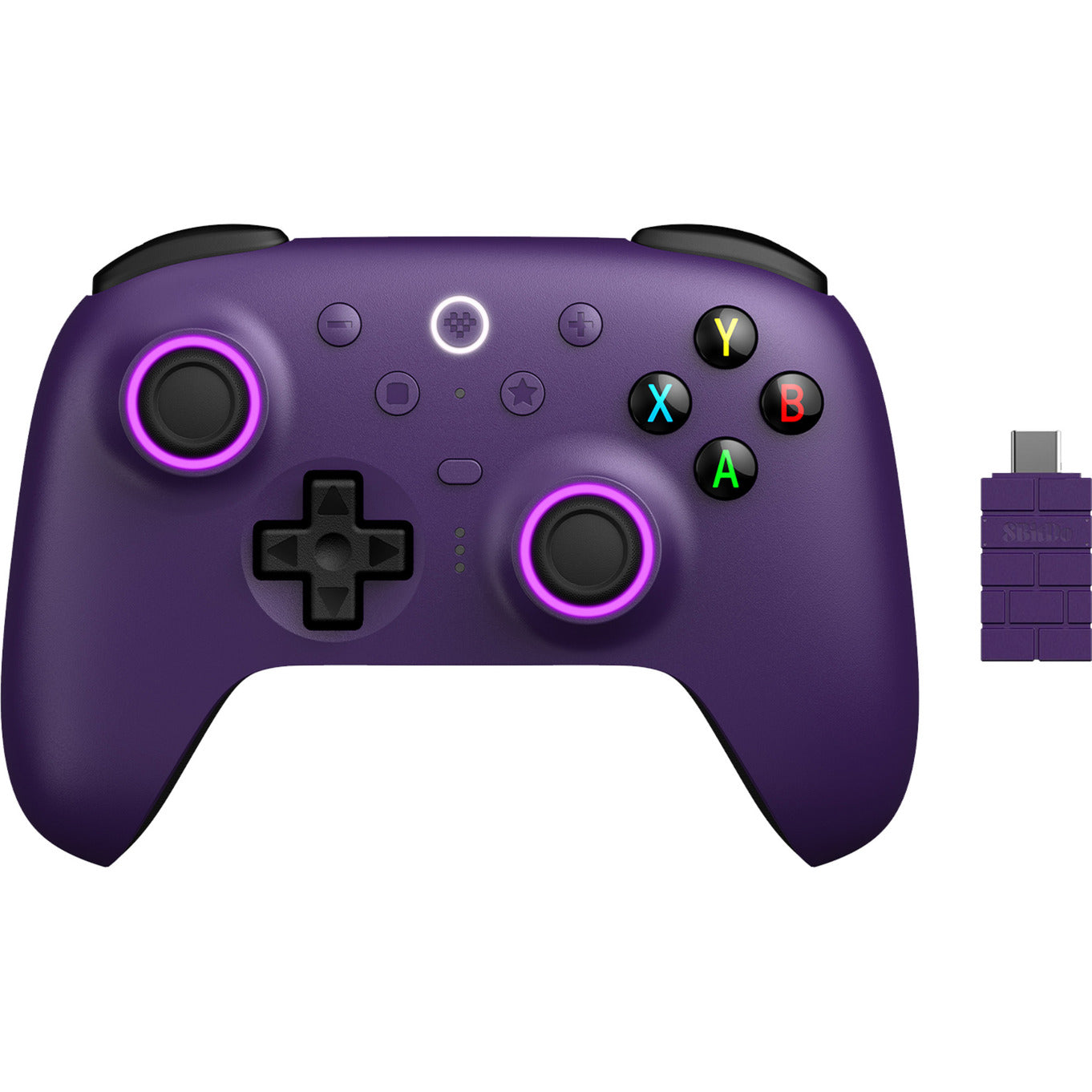 8BitDo ultimate 2 wireless controller (donkerpaars, 2.4 ghz bluetooth, usb, pc)