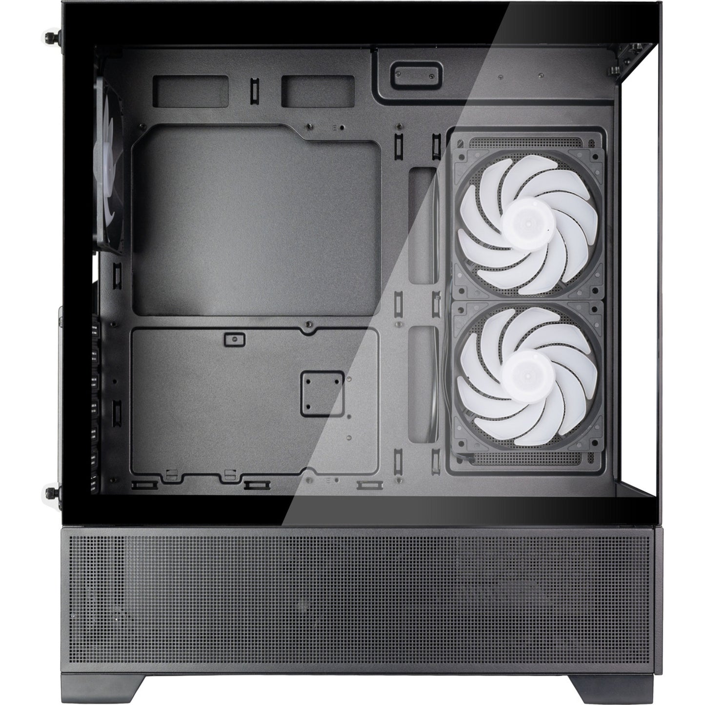 SilverStone lucid 05 mini tower behuizing (zwart | 2x usb-a | 1x usb-c | rgb | tempered glass)