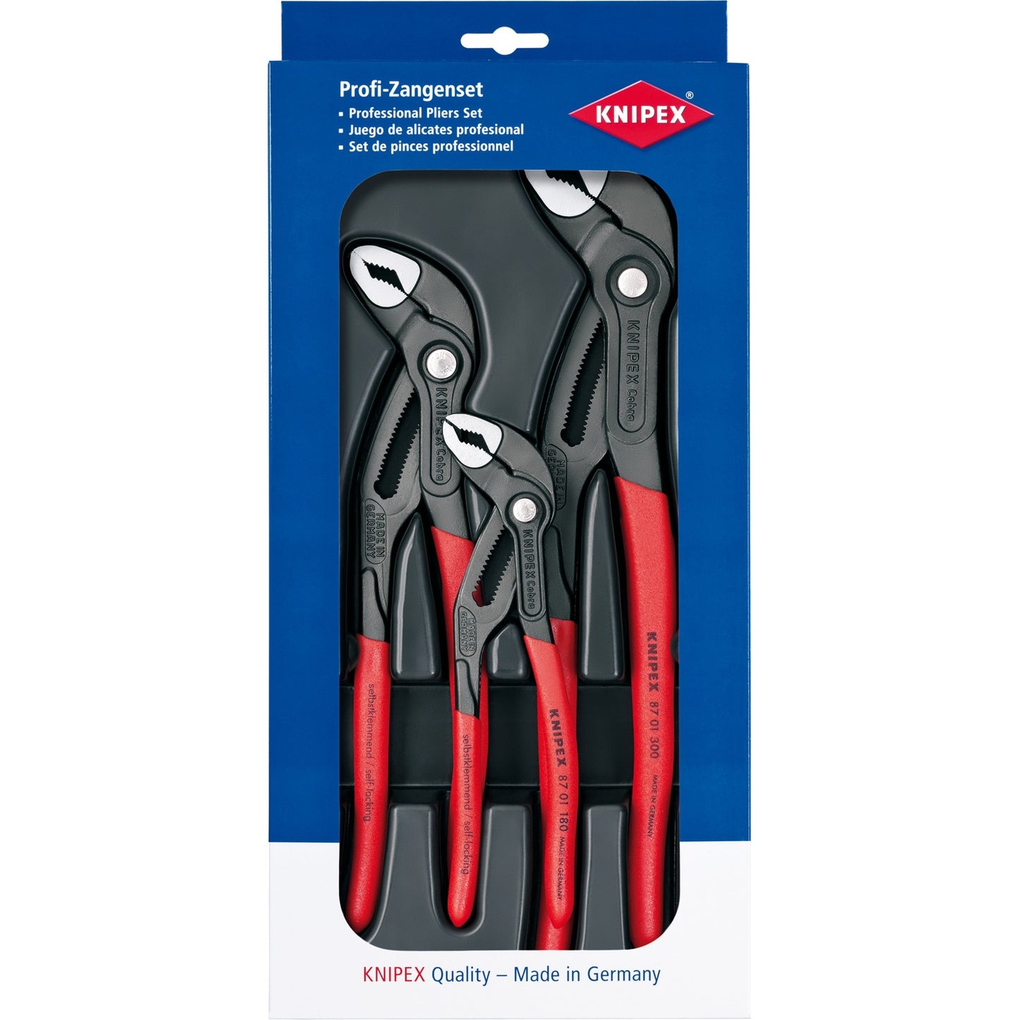 KNIPEX cobra-set 00 20 09 v02 tangenset (rood, 3-delig)