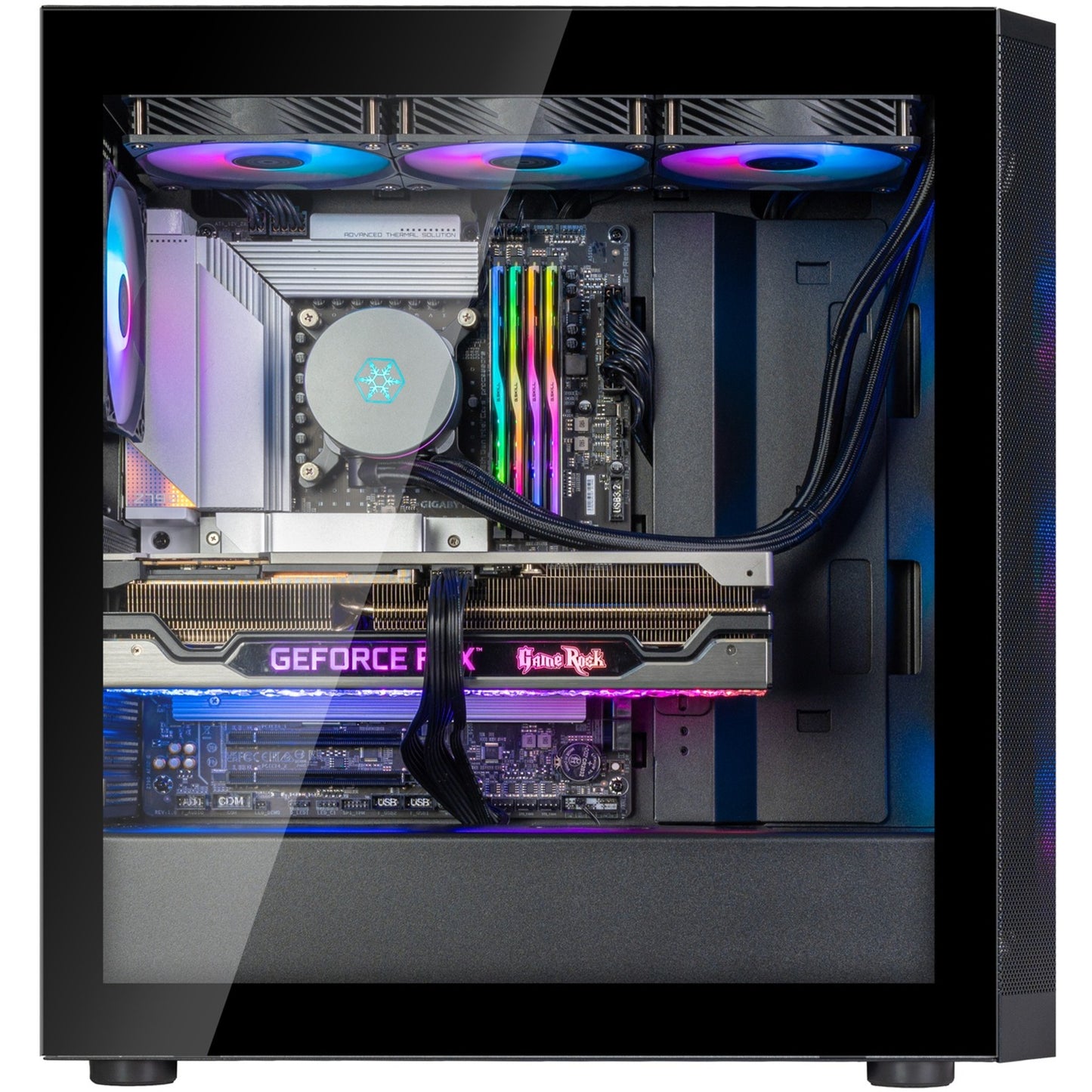 SilverStone fara 514x midi tower behuizing (zwart | 2x usb-a | 1x usb-c | rgb | tempered glass)
