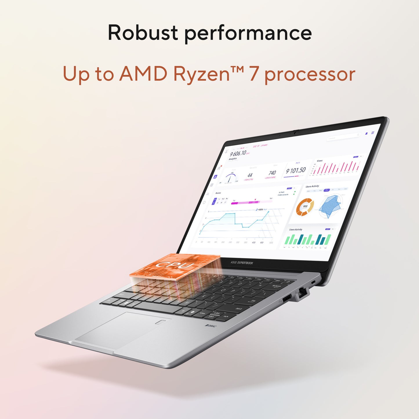 ASUS expertbook p1 pm1403cda-s60200x 14 laptop (grijs | r7 170 | radeon 680m | 16 gb | 512 gb ssd)