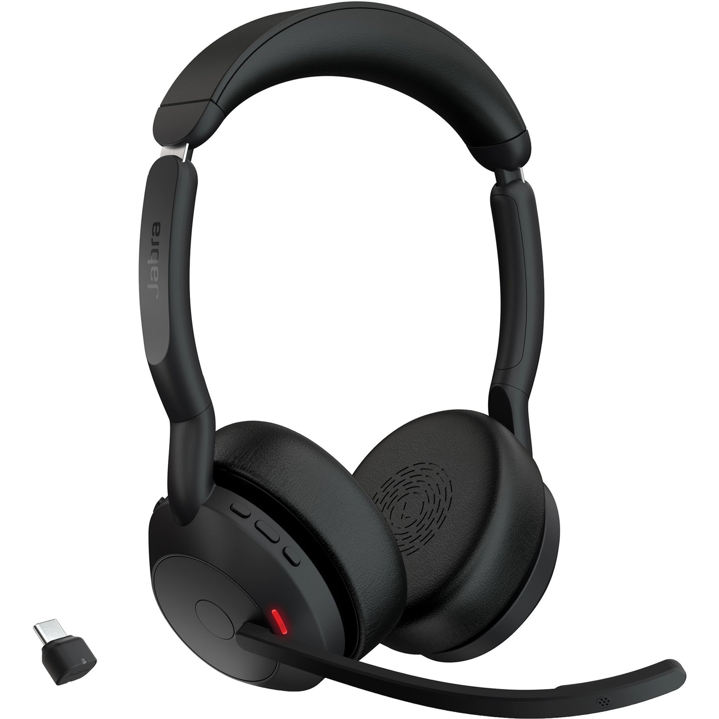 Jabra evolve2 55 - link390c ms stereo met oplaadhouder on-ear headset (zwart, stereo, microsoft teams, usb-c, link380c)