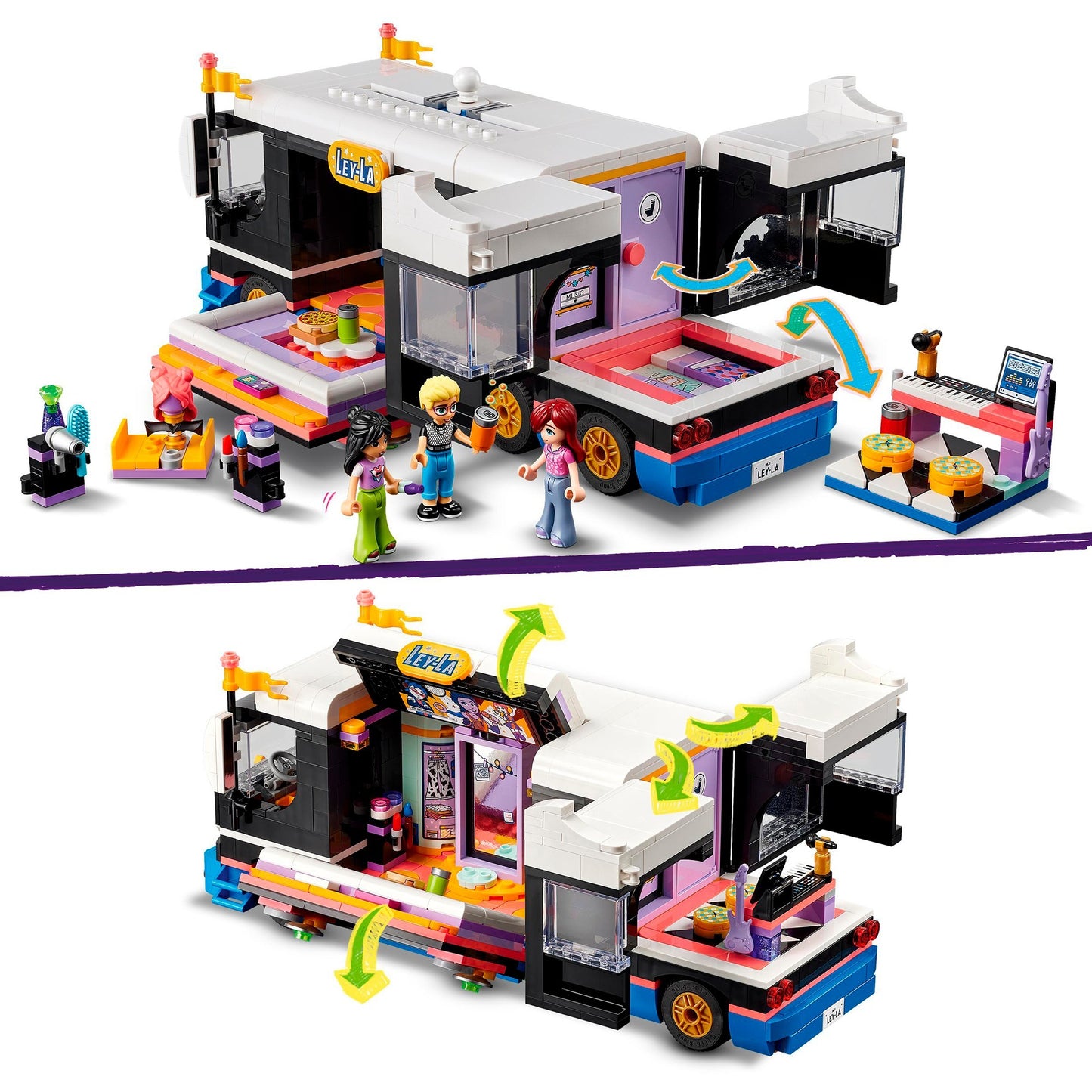 LEGO friends - toerbus van popster constructiespeelgoed (42619)