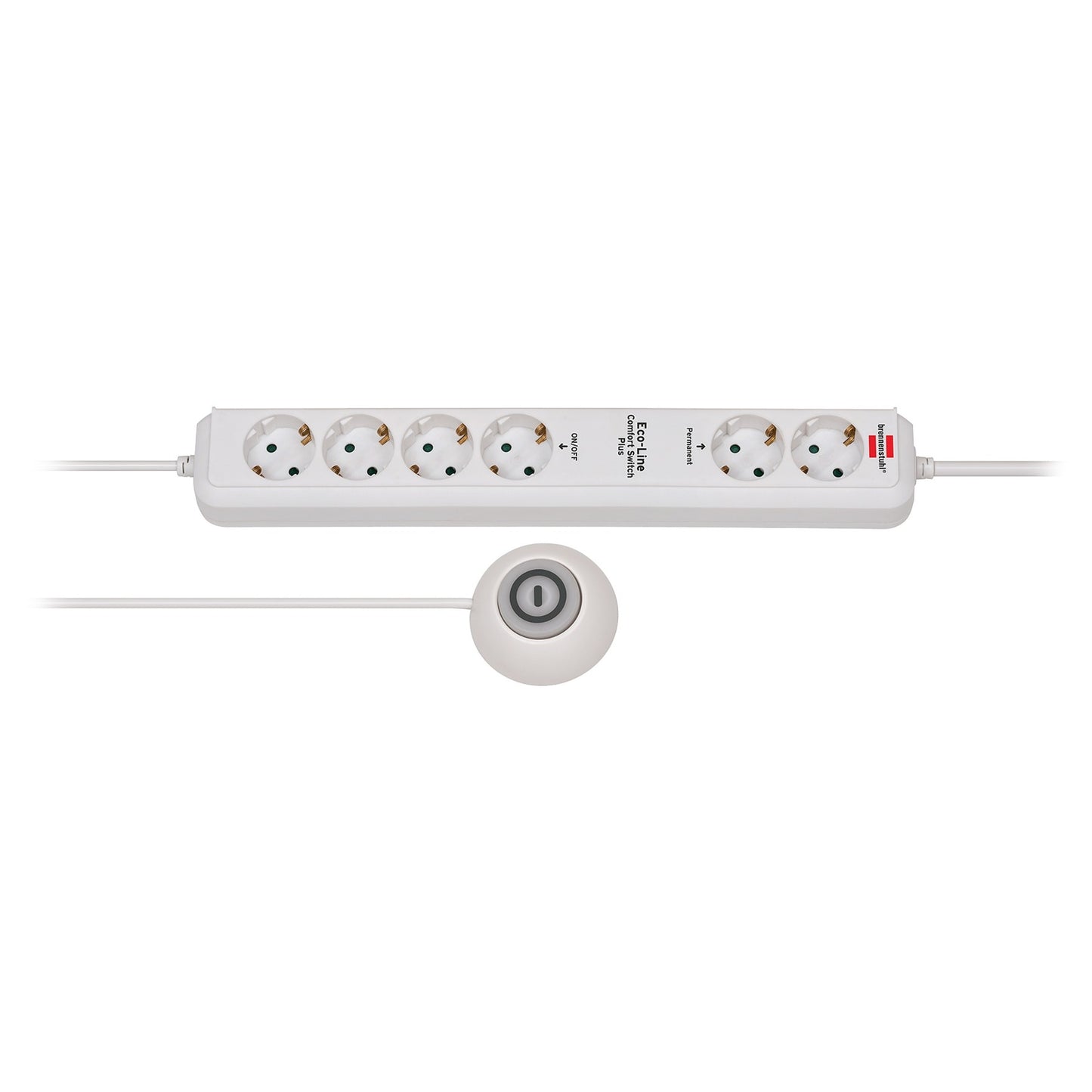 Brennenstuhl eco-line stekkerdoos comfort switch plus el csp 24 6-voudig stekkerdoos (wit, 1,5 meter)