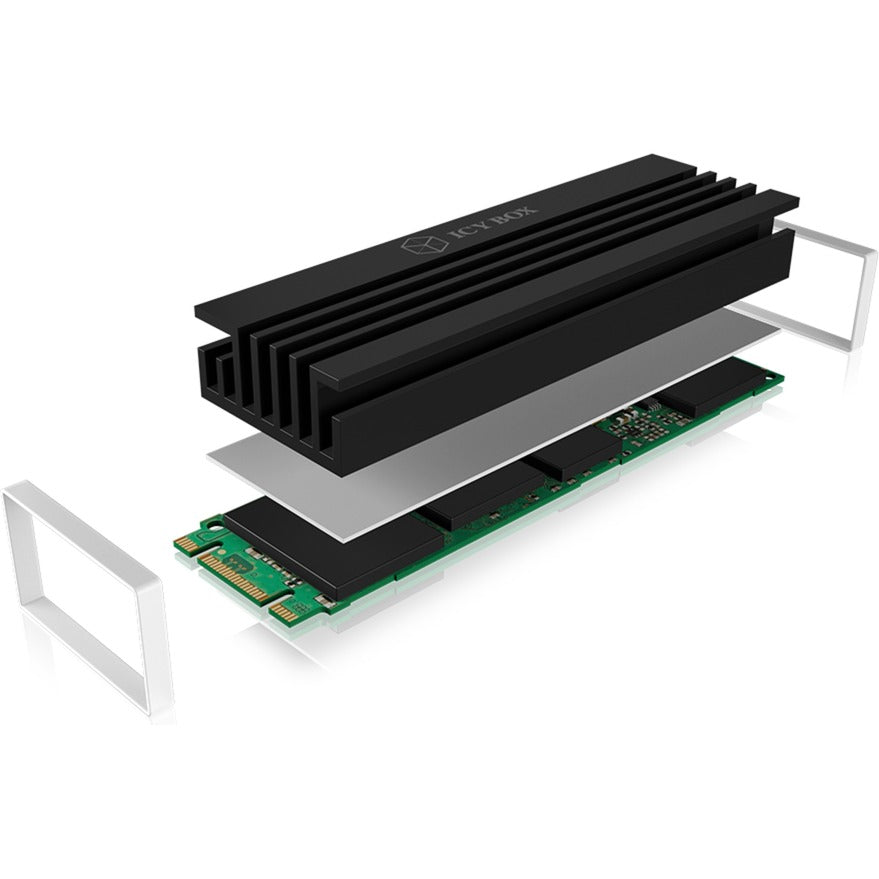 ICY BOX ib-m2hs-70 heatsink (zwart, ondersteunt m.2 2280 ssd)