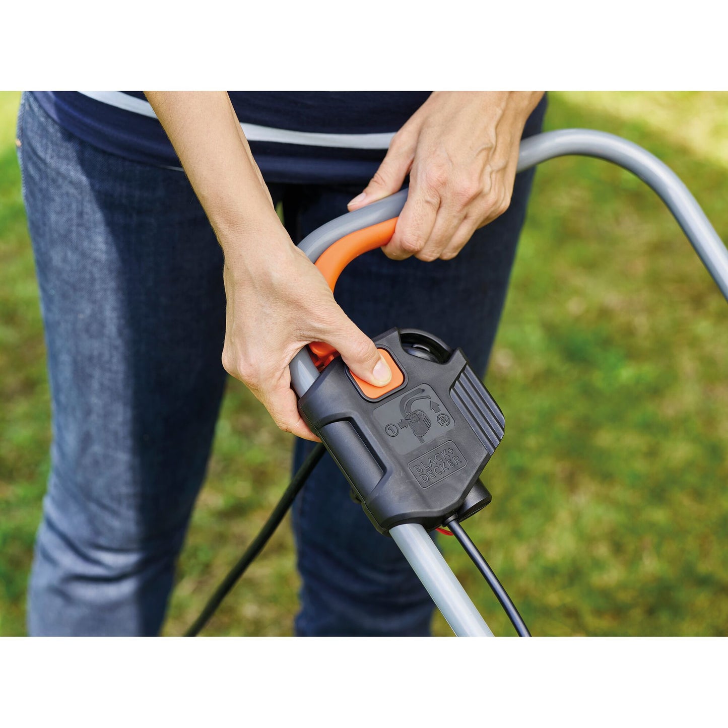 BLACK+DECKER 1000w 32cm grasmaaier + 250w grastrimmer (zwart oranje, gazons tot 250m²)