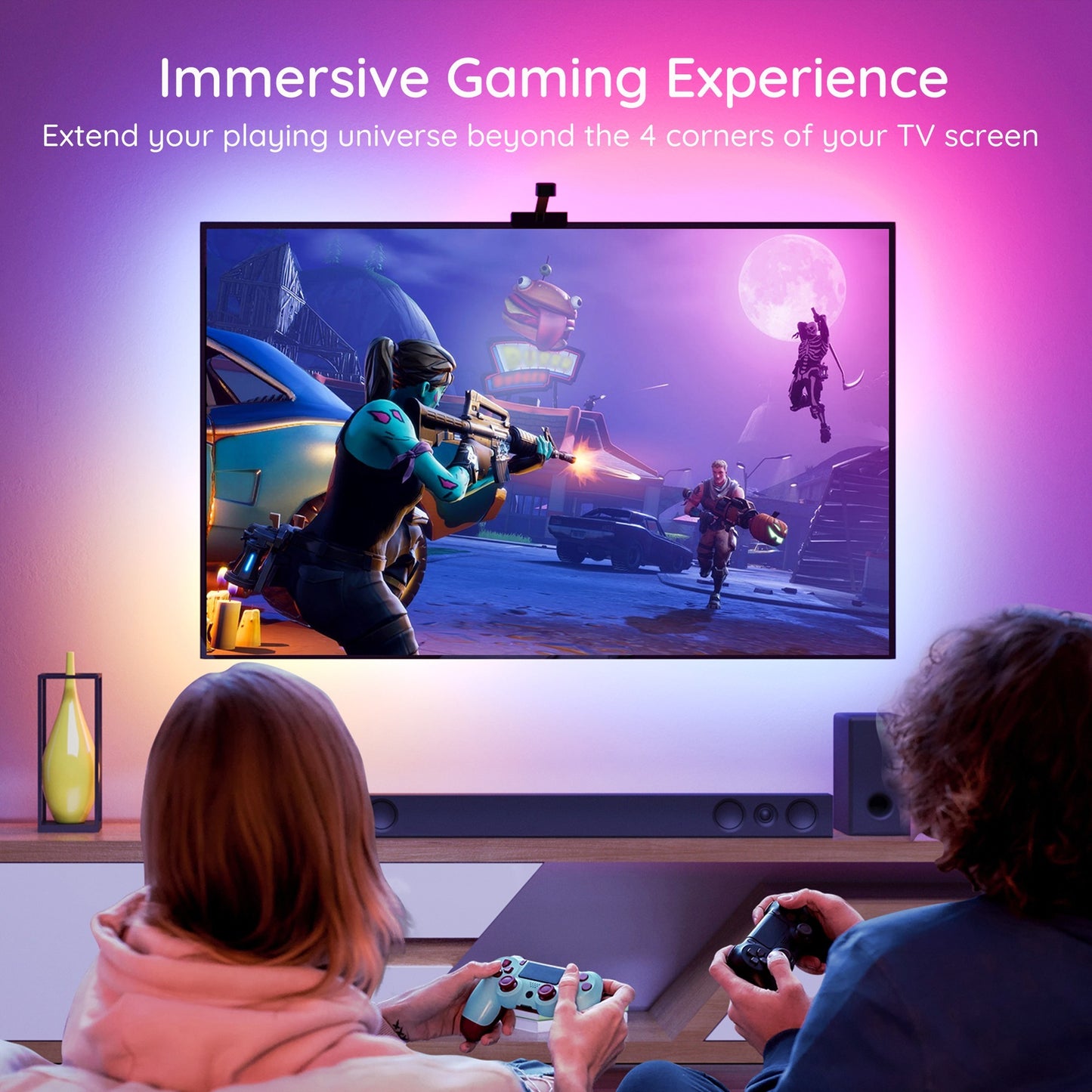 Govee h6199 dreamview t1 tv achtergrondverlichting sfeerverlichting (5 meter, rgbic, wifi, bluetooth, voor 75 - 85 inch tv's)