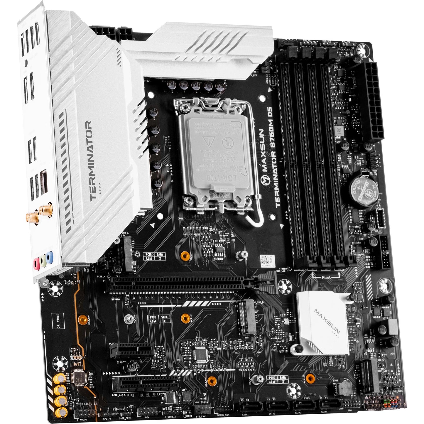 MAXSUN ms-terminator b760m d5 wifi socket 1700 moederbord (zwart, raid, 2.5 gb-lan, wlan, bt, sound, µatx)
