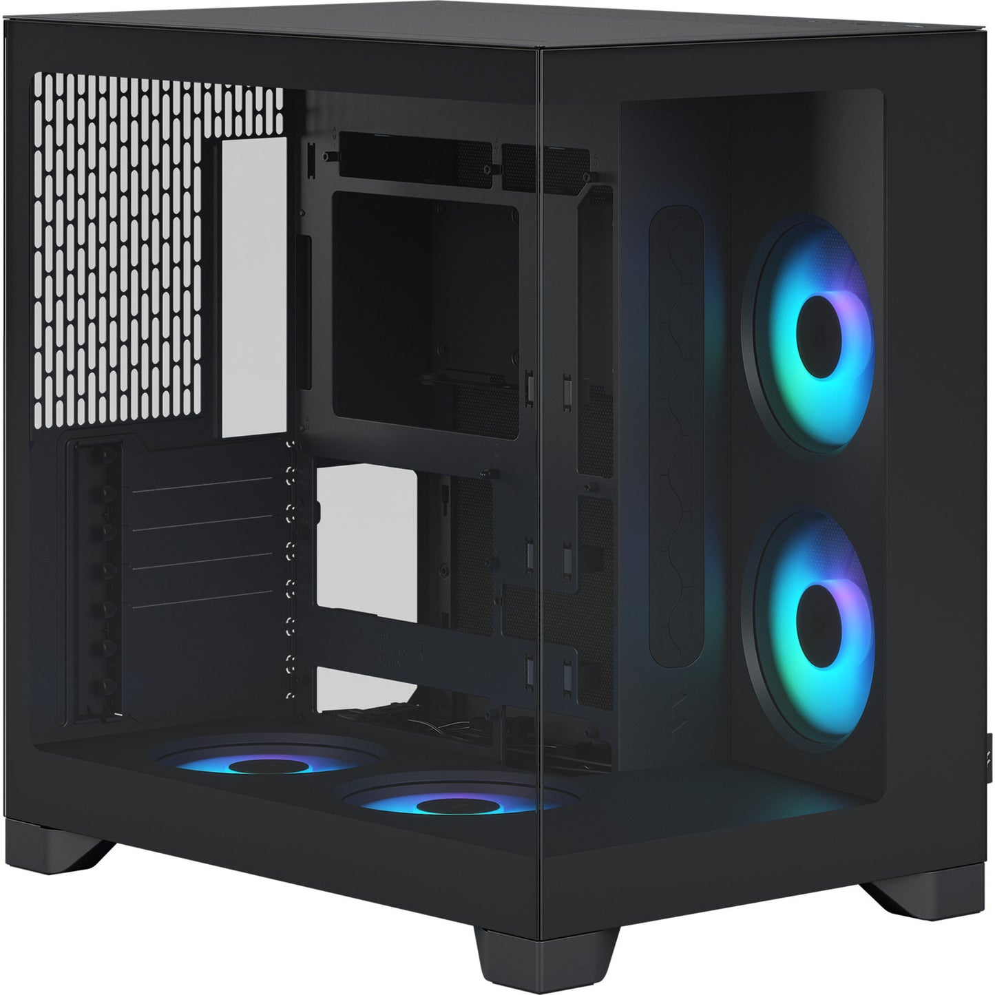 Fractal Design pop 2 vision rgb midi tower behuizing (zwart | 1x usb-a | 1x usb-c | rgb | tempered glass)