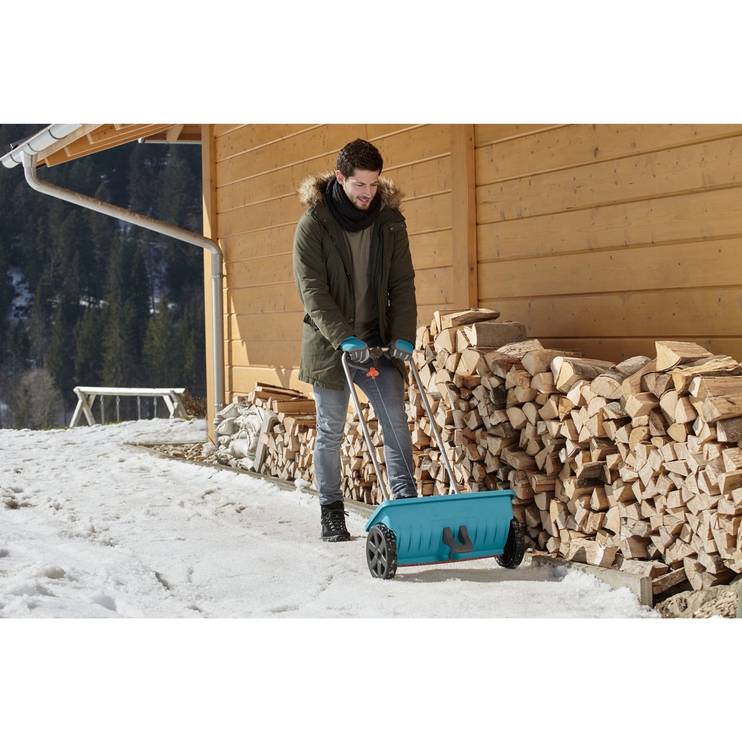 GARDENA strooiwagen l strooiapparatuur (turquoise zwart, 432-20)