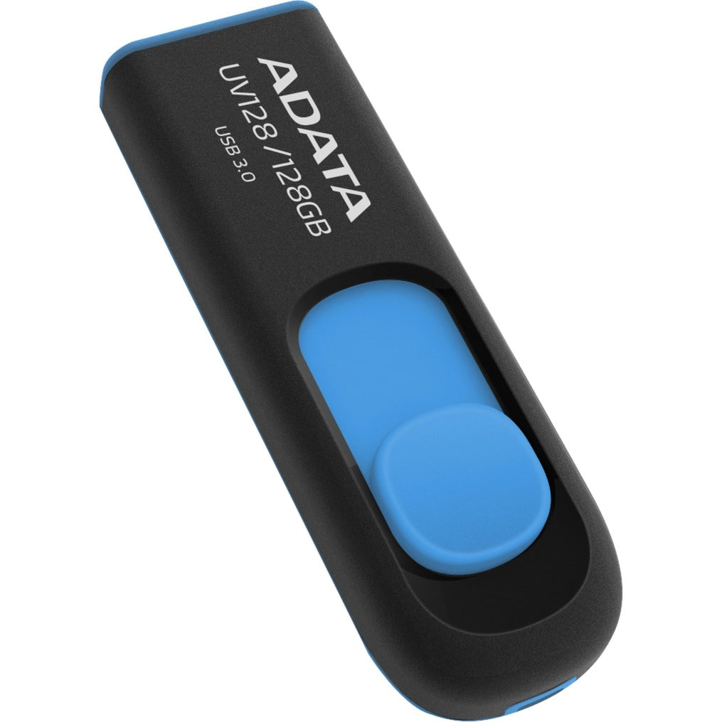 ADATA dash drive uv128 64 gb usb-stick (zwart blauw, usb 3.0)