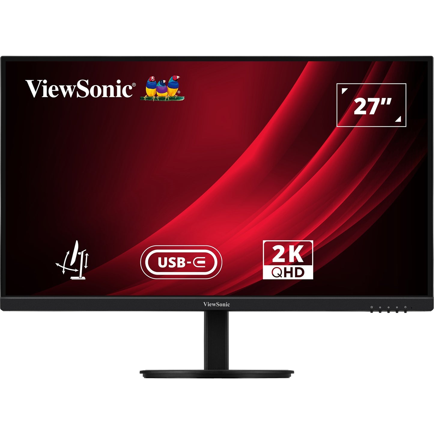 ViewSonic vg2709-2k-mhdu-2 27 monitor (zwart, 1x hdmi, 1x displayport, usb-c, usb-a, usb-b, 100hz)