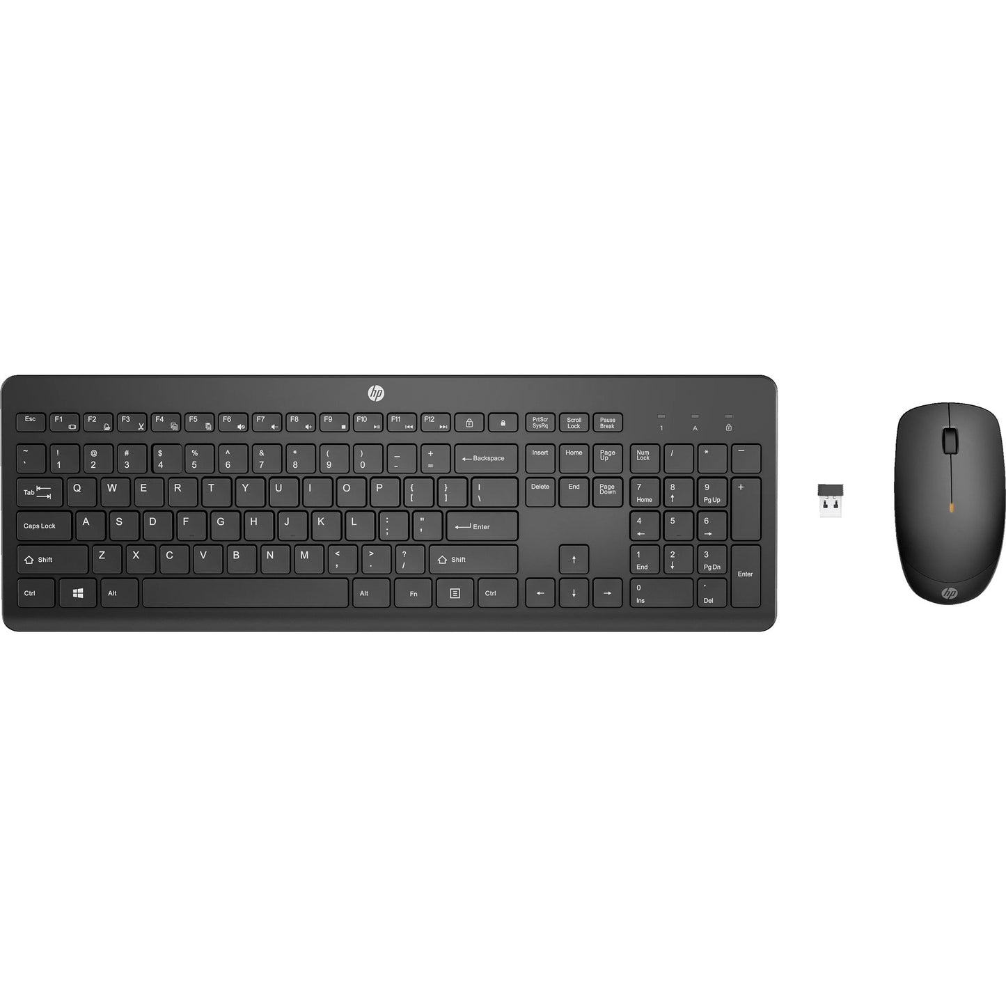 HP 235 draadloze muis en toetsenbordcombo desktopset (zwart, be lay-out (azerty), plunger, 100%)
