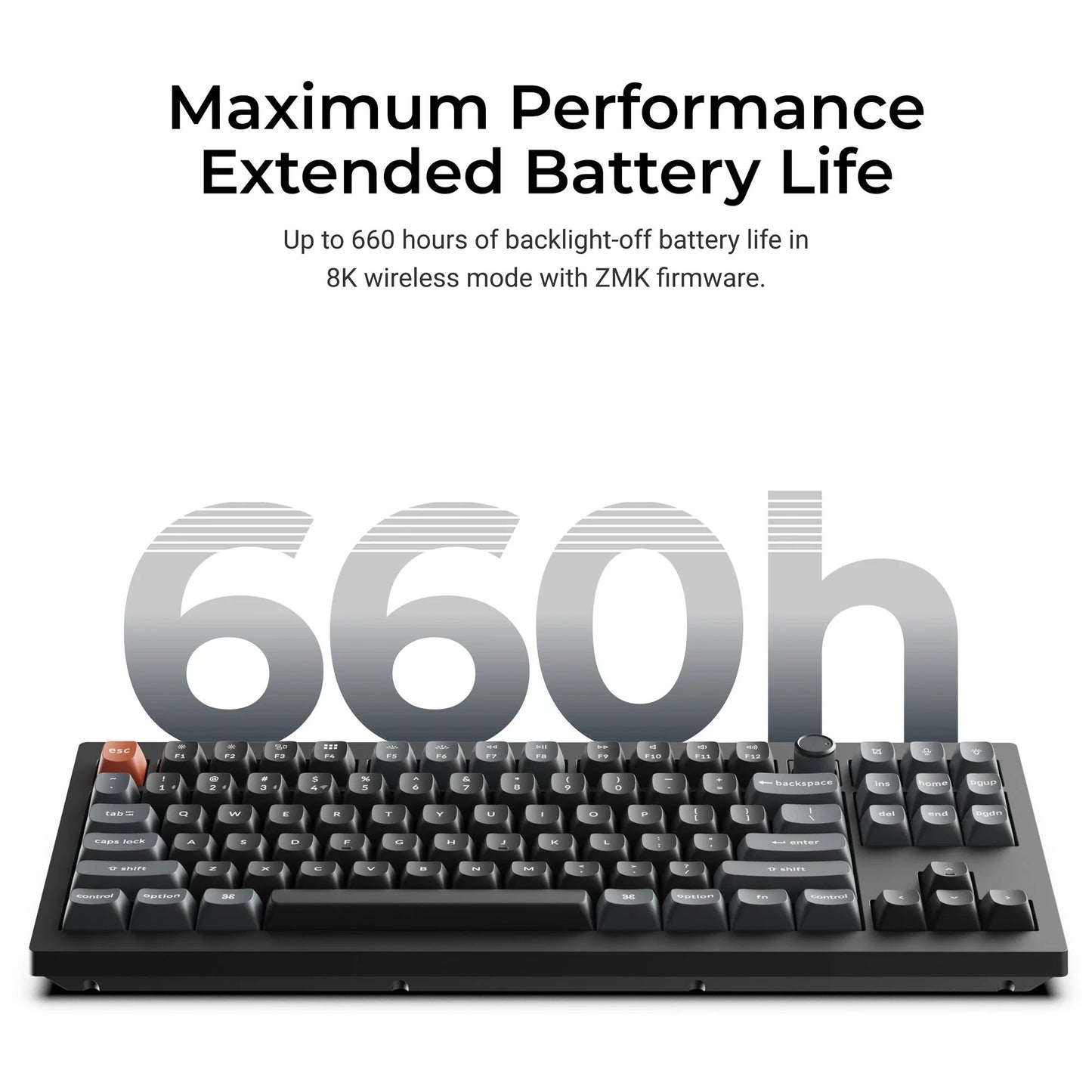 Keychron v3 ultra 8k wireless custom mechanical keyboard (zwart, us lay-out (qwerty), silk pom red, 80% (tkl), rgb, hot swap, 2.4 ghz | bluetooth 5.3 | usb-c)