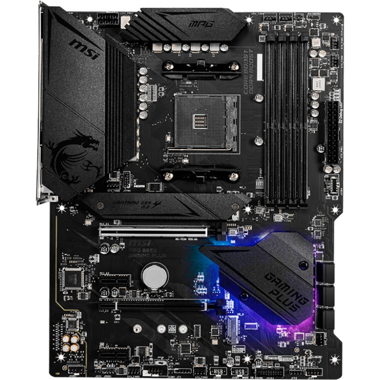 MSI mpg b550 gaming plus socket am4 moederbord (zwart, raid, gb-lan, sound, atx)