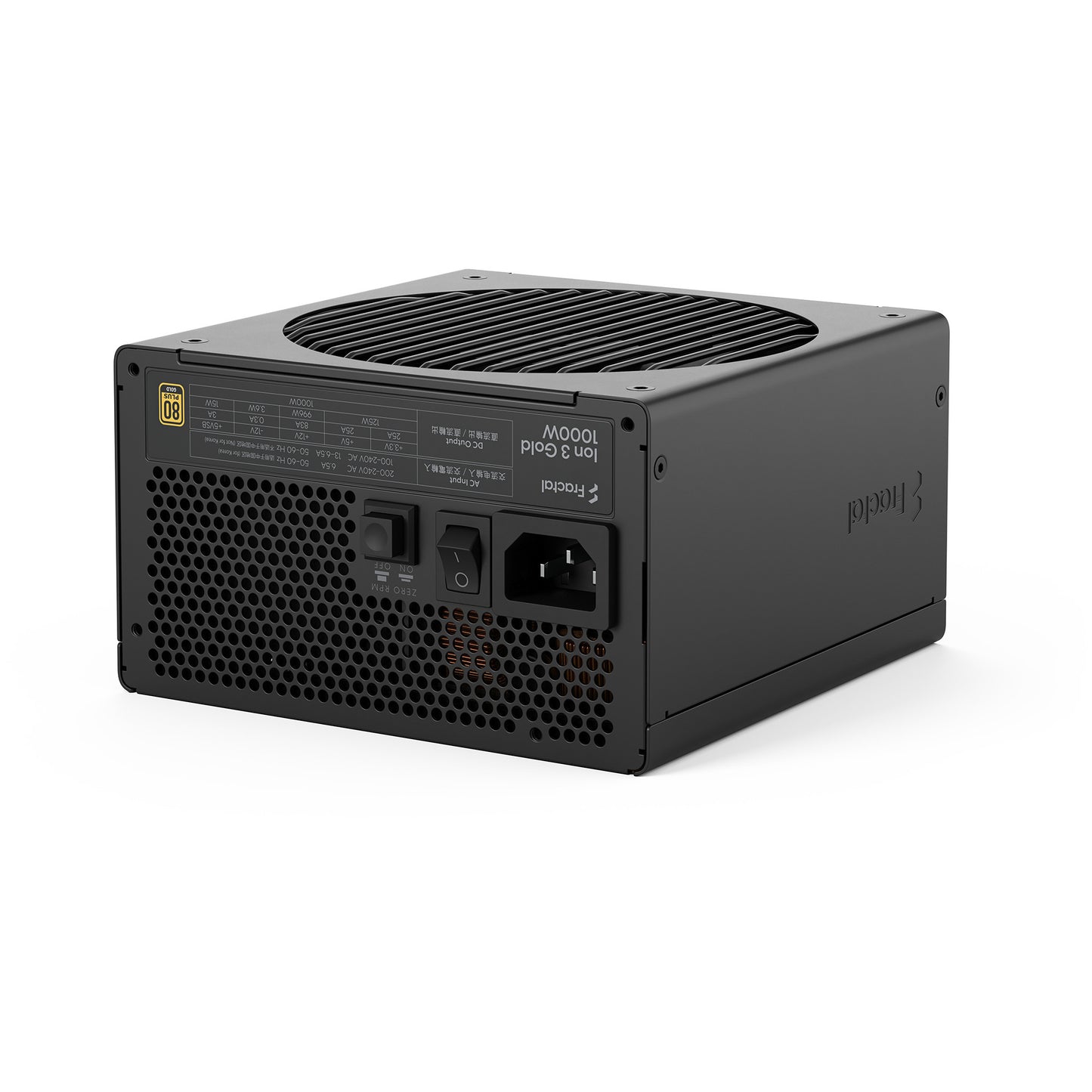 Fractal Design ion gold 3 modulaire 1000 watt voeding (zwart, 1x 12v-2x6, 3x pcie)