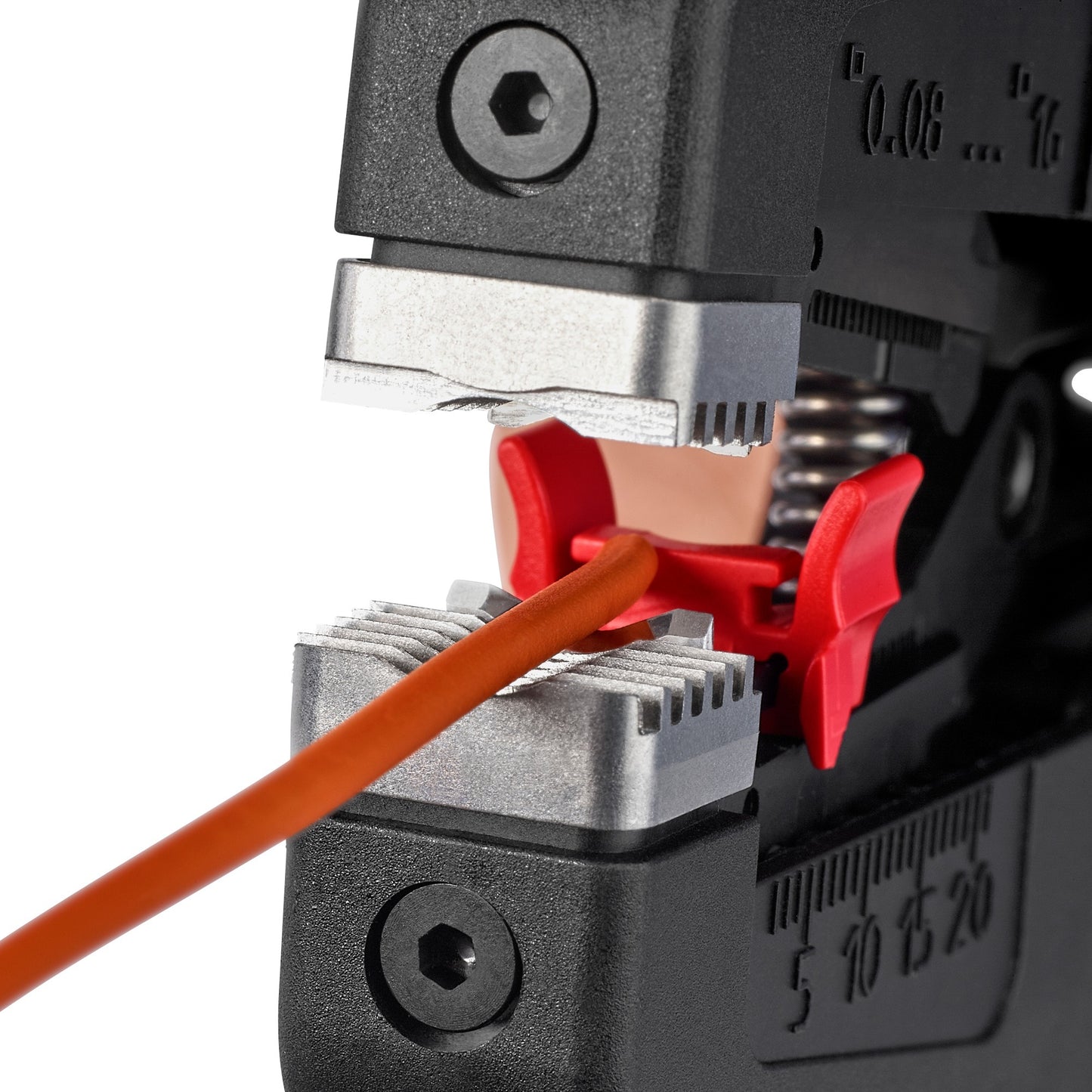 KNIPEX precistrip16 automatische afstriptang (zwart rood, geïntegreerde draadsnijder)