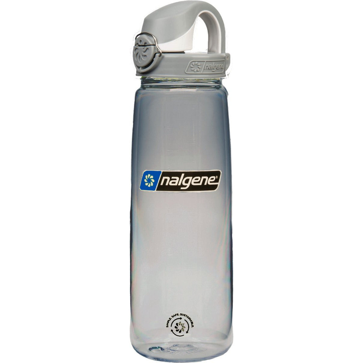 Nalgene On-The-Fly Lock-Top Sustain Bottle, 700 ml drinkfles (Grijs transparant)