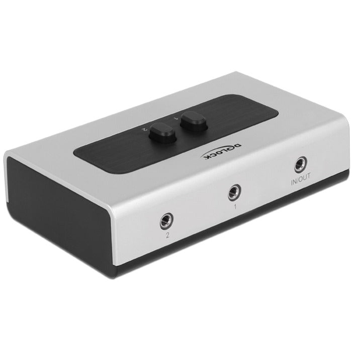 DeLOCK switch stereo jack 3.5 mm 2 port manual bidirectional (grijs zwart)