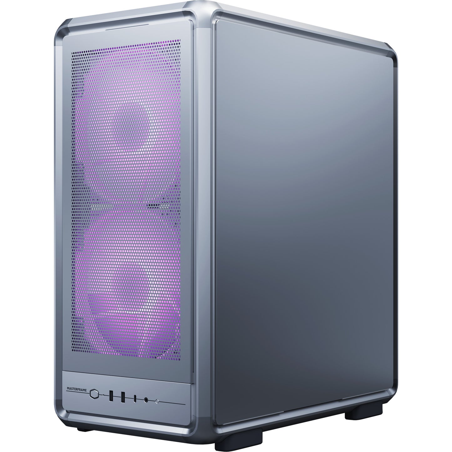 Cooler Master masterframe 500 mesh argb midi tower behuizing (zilver | 2x usb-a | 1x usb-c | rgb | tempered glass)