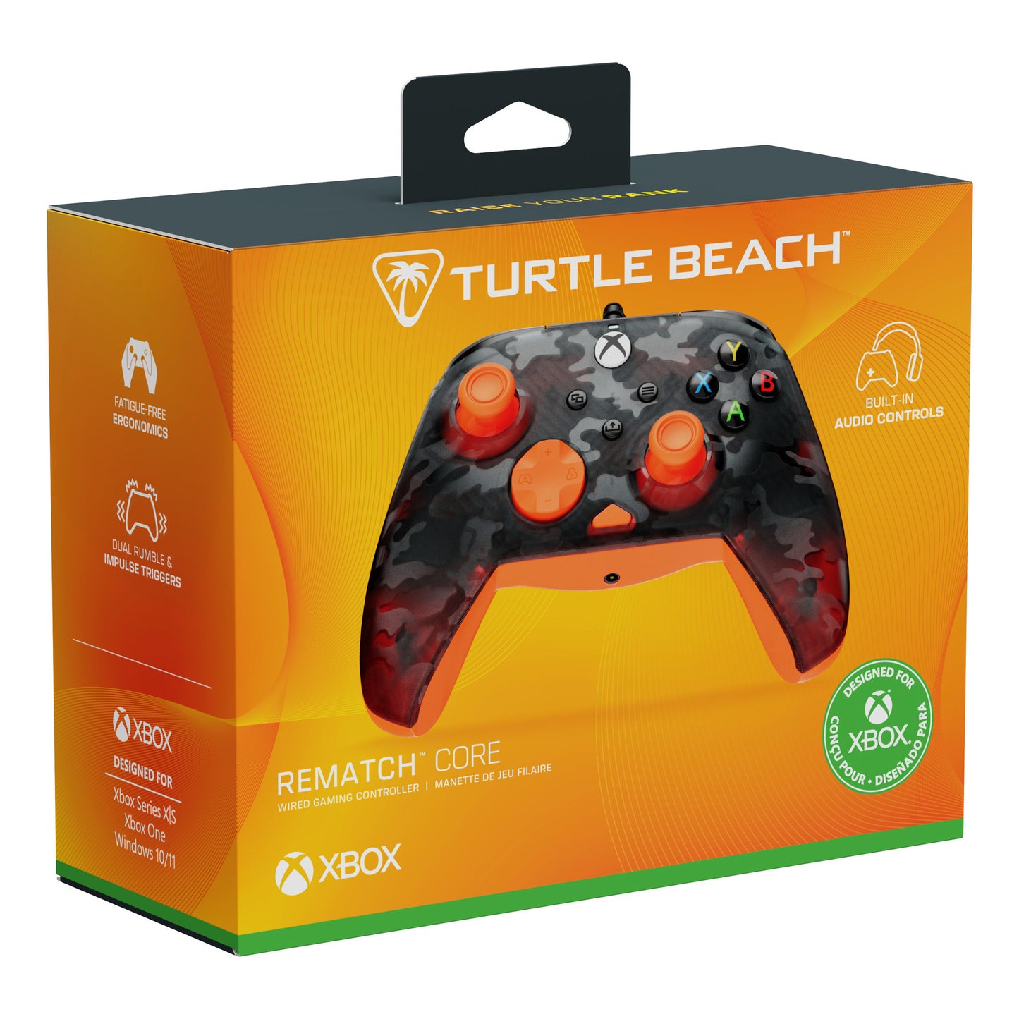 Turtle Beach rematch core bedrade controller (zwart oranje, xbox serie x|s, xbox one, pc)