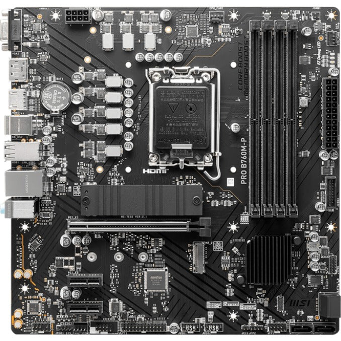 MSI pro b760m-p socket 1700 moederbord (zwart, raid, gb-lan, sound, µatx)