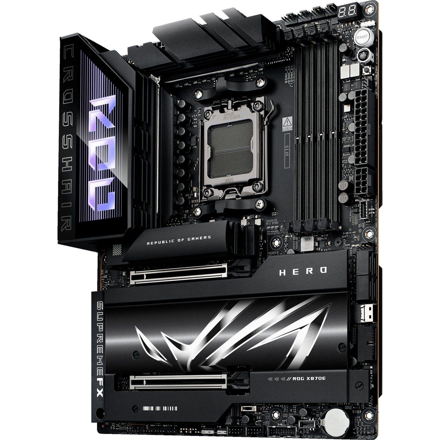 ASUS rog crosshair x870e hero socket am5 moederbord (raid, 5gb-lan, 2,5gb-lan, wi-fi 7, bt, sound, atx)