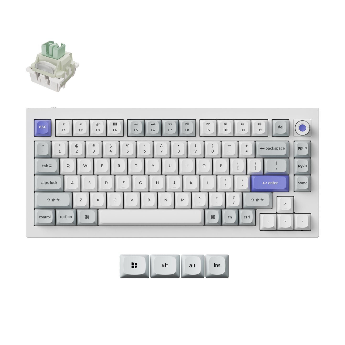 Keychron q1 he 8k magnetic switch keyboard (wit, us lay-out (qwerty), ultra-fast lime, 75%, rgb, hot swap, 8k)