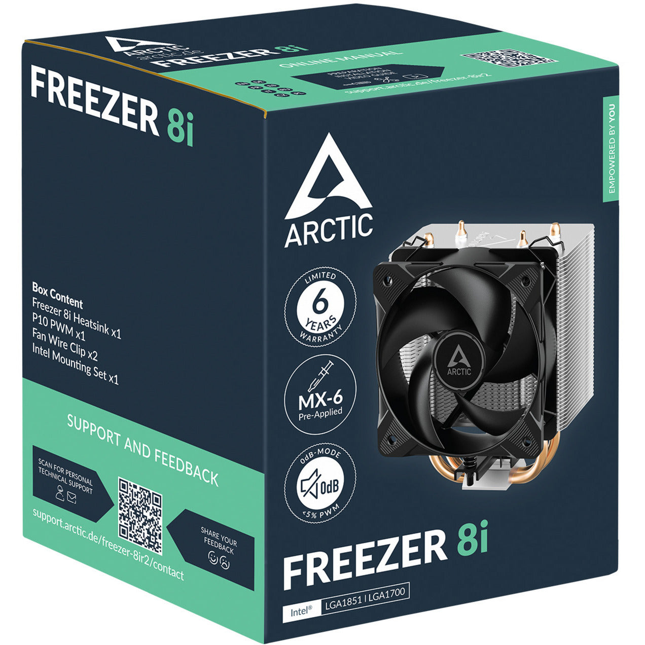 ARCTIC freezer 8i cpu-koeler (4-pin pwm)