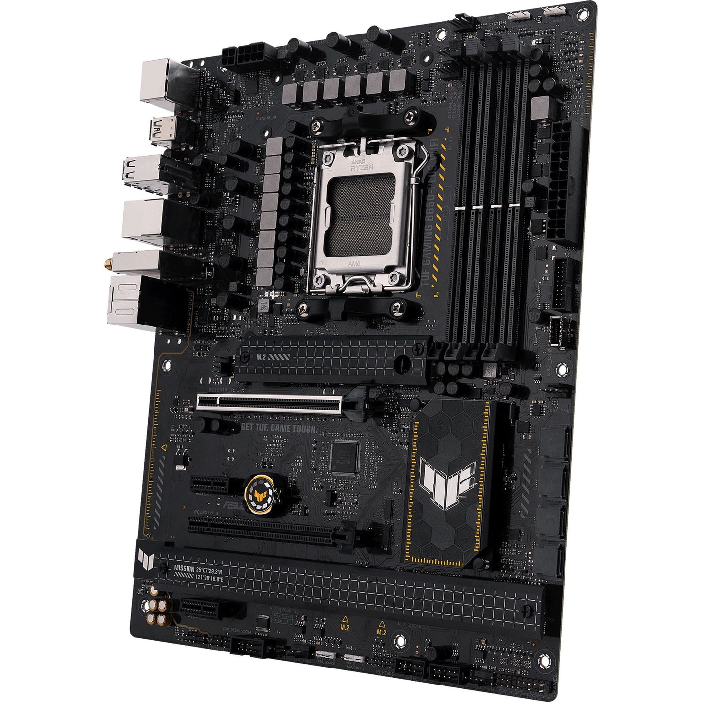 ASUS tuf gaming b650-plus wifi socket am5 moederbord (zwart lichtoranje, raid, 2.5gb-lan, wi-fi 6, bt 5.2, sound, atx)