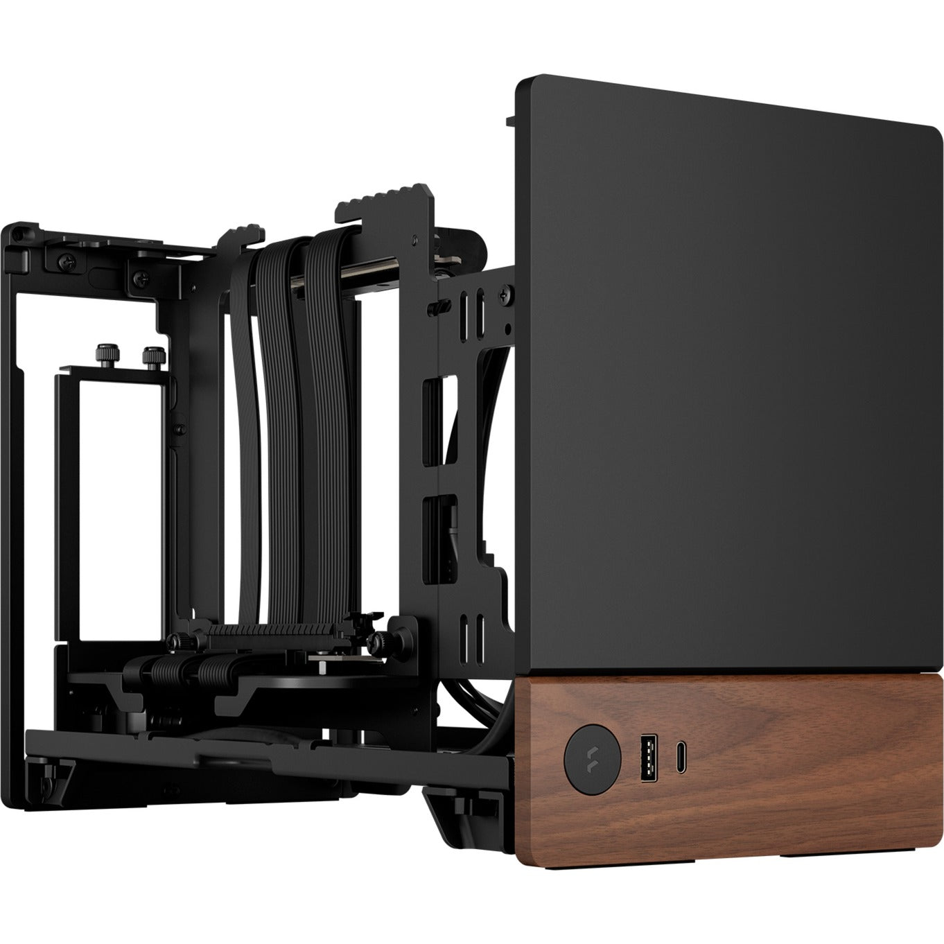 Fractal Design terra mini tower behuizing (grafiet houtkleur | 1x usb-a | 1x usb-c)