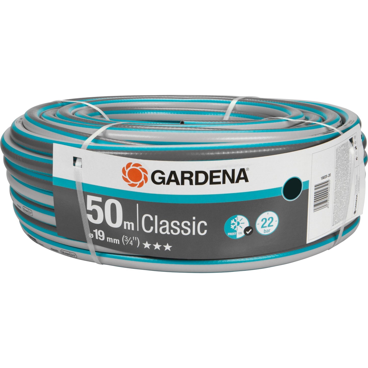 GARDENA classic slang 19 mm (3 4 ) (grijs turquoise, 18025-20, 50 m)