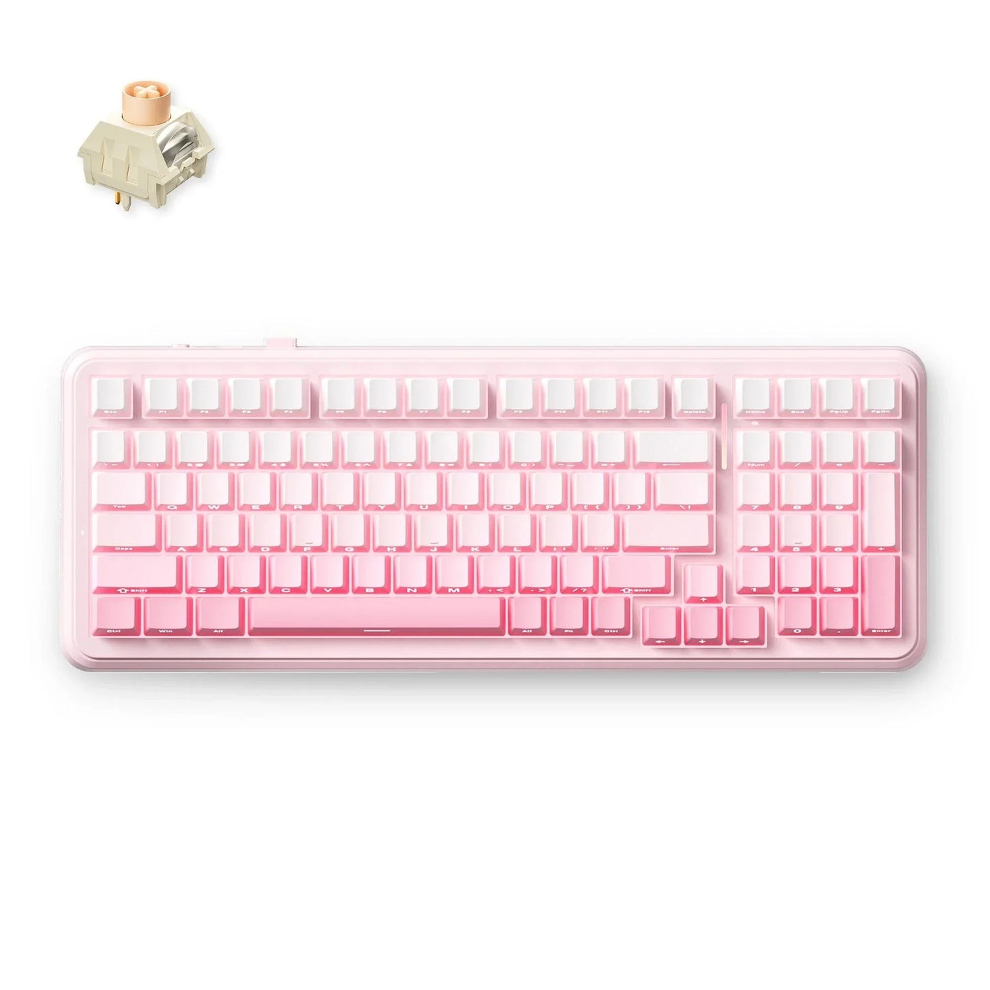 MCHOSE K99 V2 Wireless Gasket Mount Mechanical Keyboard (Lichtroze, US lay-out (QWERTY), Kailh Box Icy Creamsicle, 99%, RGB, PBT Keycaps, Hot-Swap, 2.4 GHz | Bluetooth | USB-C)